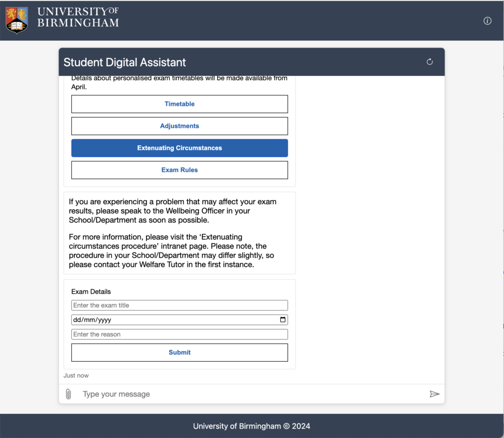 image of virtual assistant interface