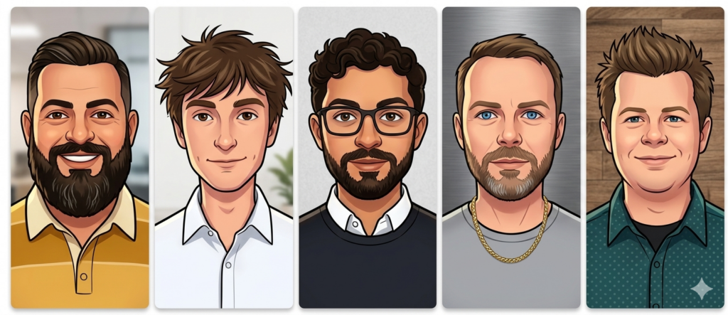 Image of the IT Innovation team members, John, Ben, Max, Mike & Tim.
